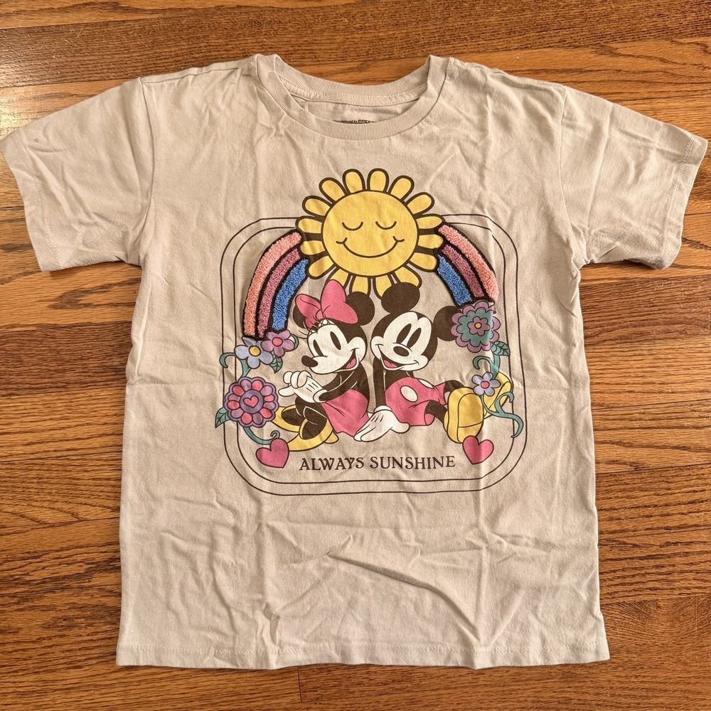 Disney Minnie & Mickey Mouse Always Sunshine Graphic T-Shirt Youth XL 12/14